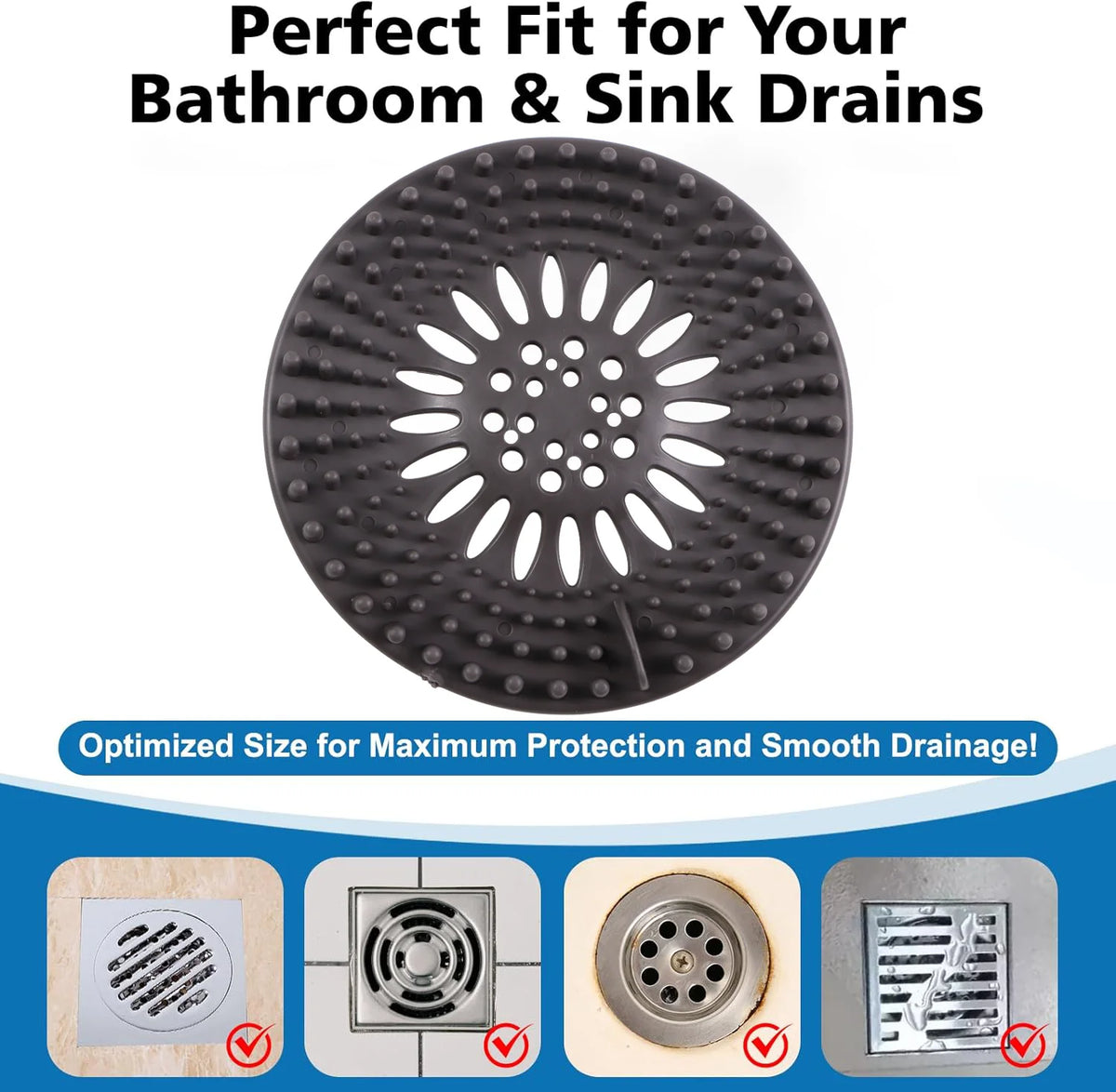 Vital™ DrainGuard Silicone Hair Catcher & Drain Cover