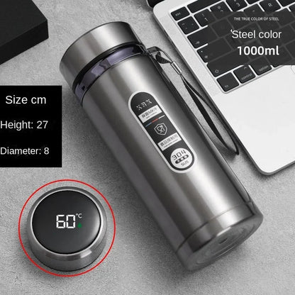 Thermosflasche aus Edelstahl mit LED-Temperaturanzeige 1 l – Ansicht 10