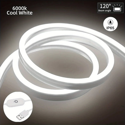 USB Touch Control Neon Light Strip Flexible Cuttable Soft Even Glow LED Neon Light For Desk Setup Home Ambient Decor Lighting – Ansicht 8