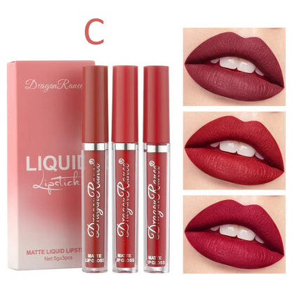 Flüssiger Lippenstift wasserdicht matt 3er-Set – Ansicht 7