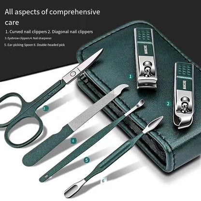Vital™ 6-Piece Professional Manicure & Nail Care Set | Portable Stainless Steel Grooming Kit