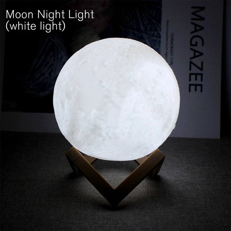 Moon Lamp LED Night Light Battery Powered With Stand Starry Lamp For Bedroom Decor Night Lights Kids Gift Moon Lamp – Ansicht 7