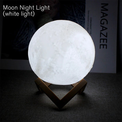 Moon Lamp LED Night Light Battery Powered With Stand Starry Lamp For Bedroom Decor Night Lights Kids Gift Moon Lamp – Ansicht 7