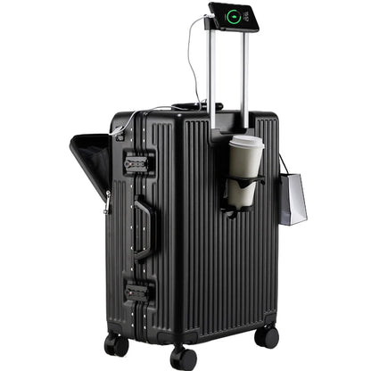 Vital™ AeroShield Aluminum Frame Cabin Trolley with USB & Cup Holder