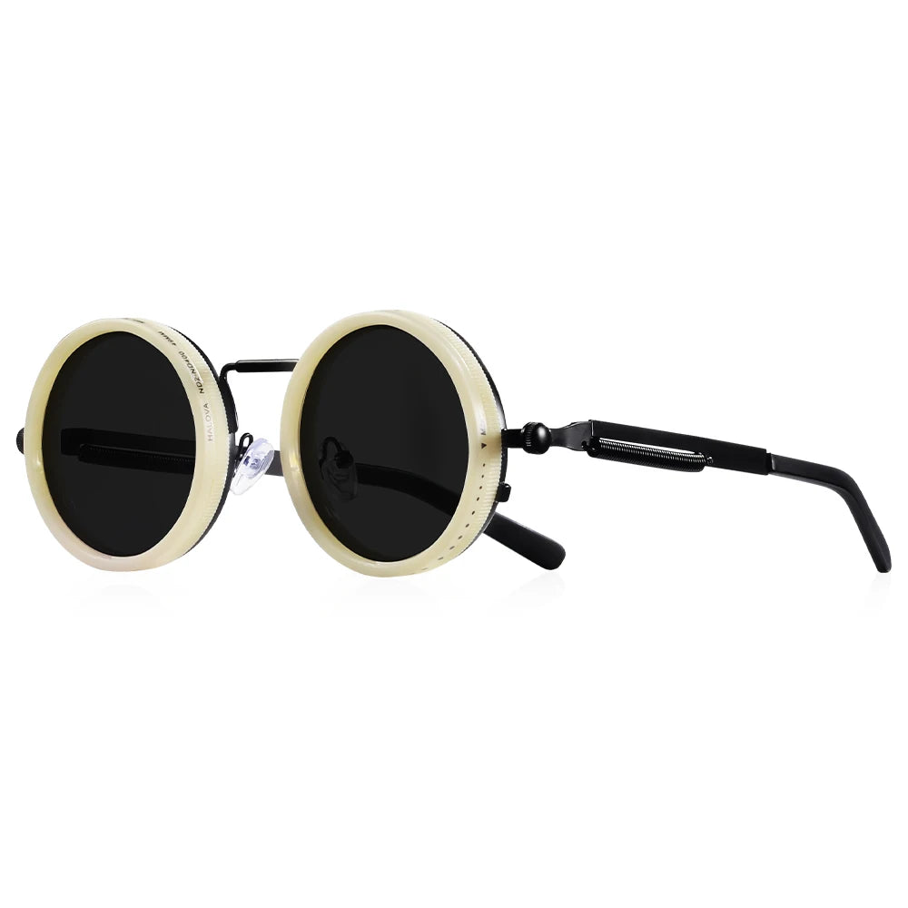 Vita Retro Punk Adjustable Polarized Round Sunglasses