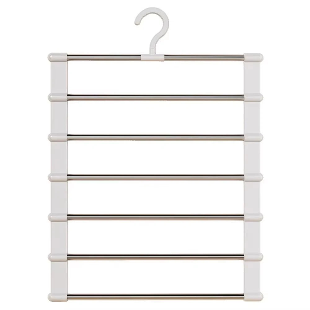 Multi-Layer Pants Hanger Space Saving Closet Organizer Foldable Trousers Clothes Rack Wardrobe Storage with Non Slip Clips – Ansicht 6