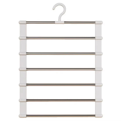 Multi-Layer Pants Hanger Space Saving Closet Organizer Foldable Trousers Clothes Rack Wardrobe Storage with Non Slip Clips – Ansicht 6