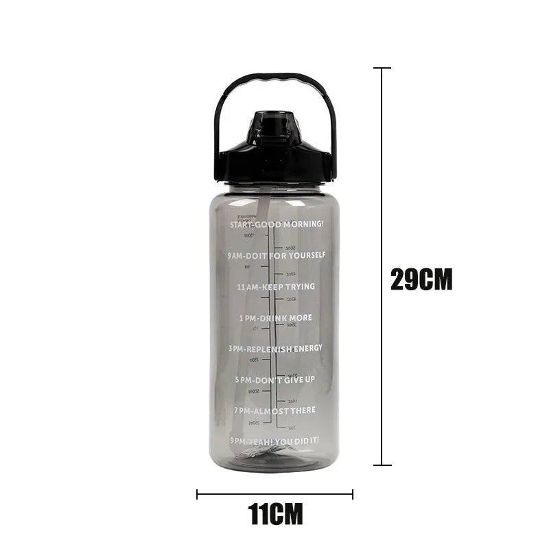 Trinkflasche mit Strohhalm 1 l und 2 l – Ansicht 5