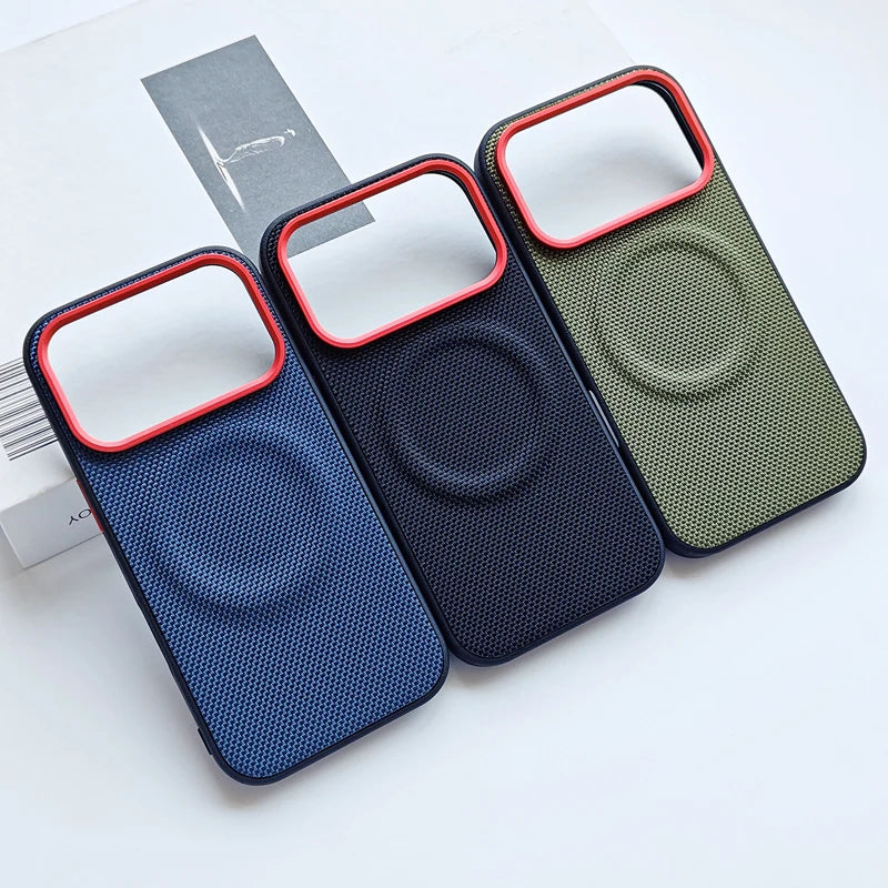 VitaPhone™ ApexLuxe Magnetic Woven Leather & TPU iPhone Case