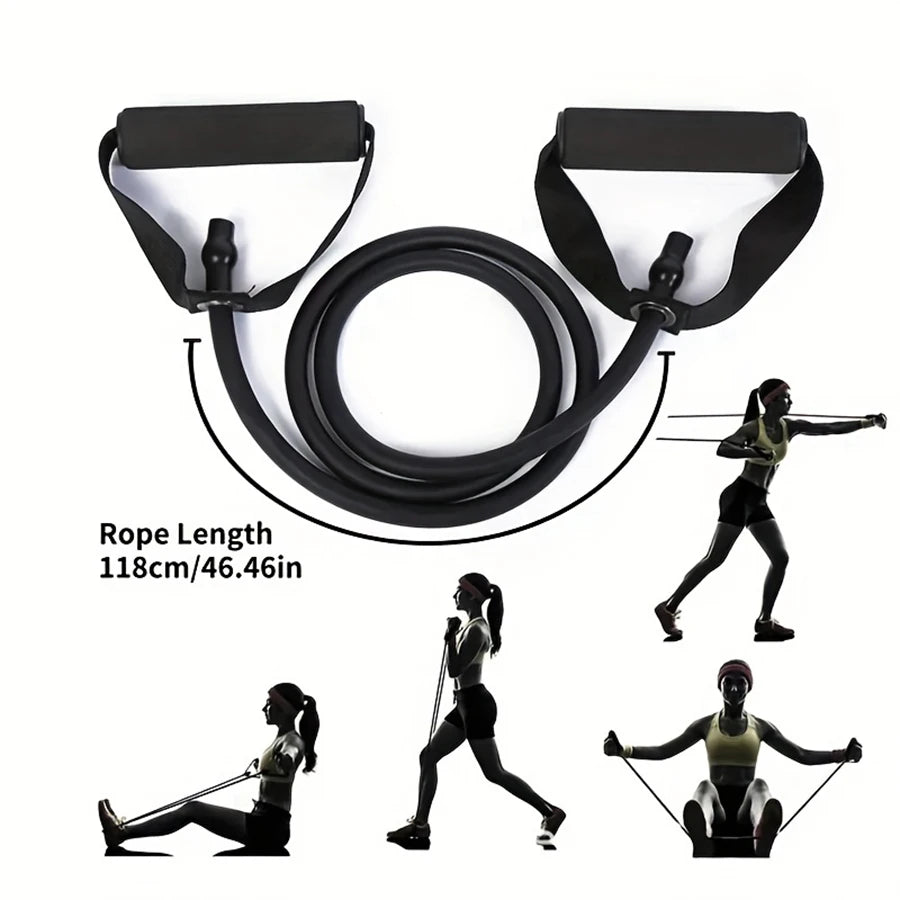 4-Level Resistance Bands with Handles for Home Workouts