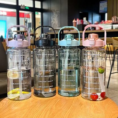 Trinkflasche mit Strohhalm 1 l und 2 l – Ansicht 4
