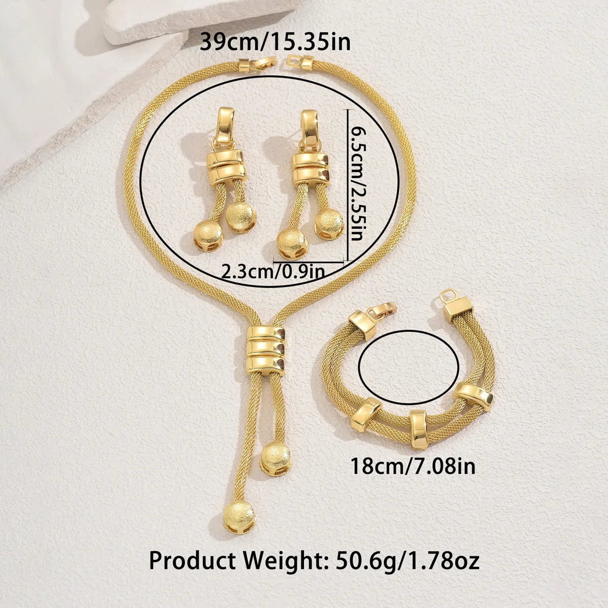 Schmuckset mit Quaste und langer Kette – Ansicht 2