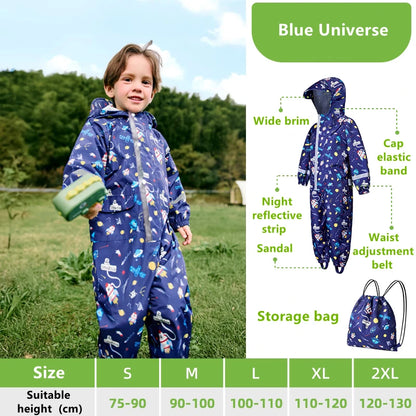 VitaHome™ DinoSplash Waterproof Kids Rain Jumpsuit