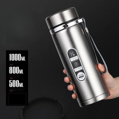 Thermosflasche aus Edelstahl mit LED-Temperaturanzeige 1 l