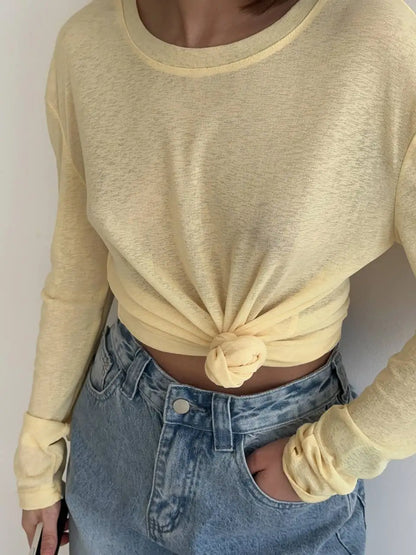 VitaCare™ SilkyKnit Basic Longsleeve Loose Bottom Top