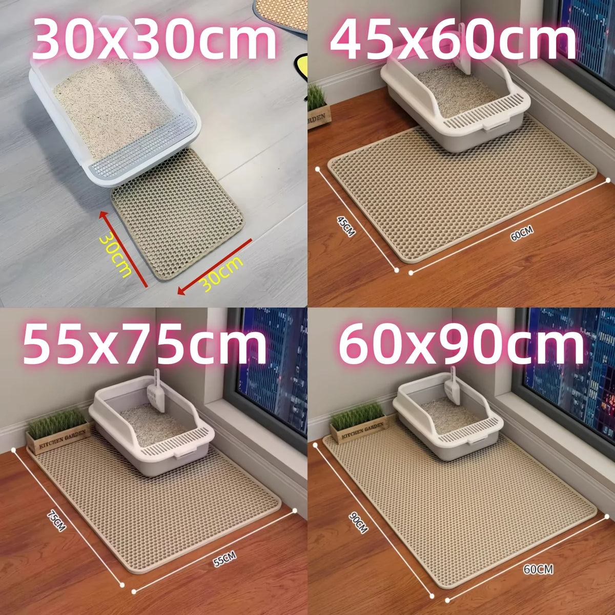 Extra Large Cat Litter Mat Heavy Duty Waterproof 2 Layer Non Slip Washable Pet Floor Protector Litter Box Sand Stopper – Ansicht 6