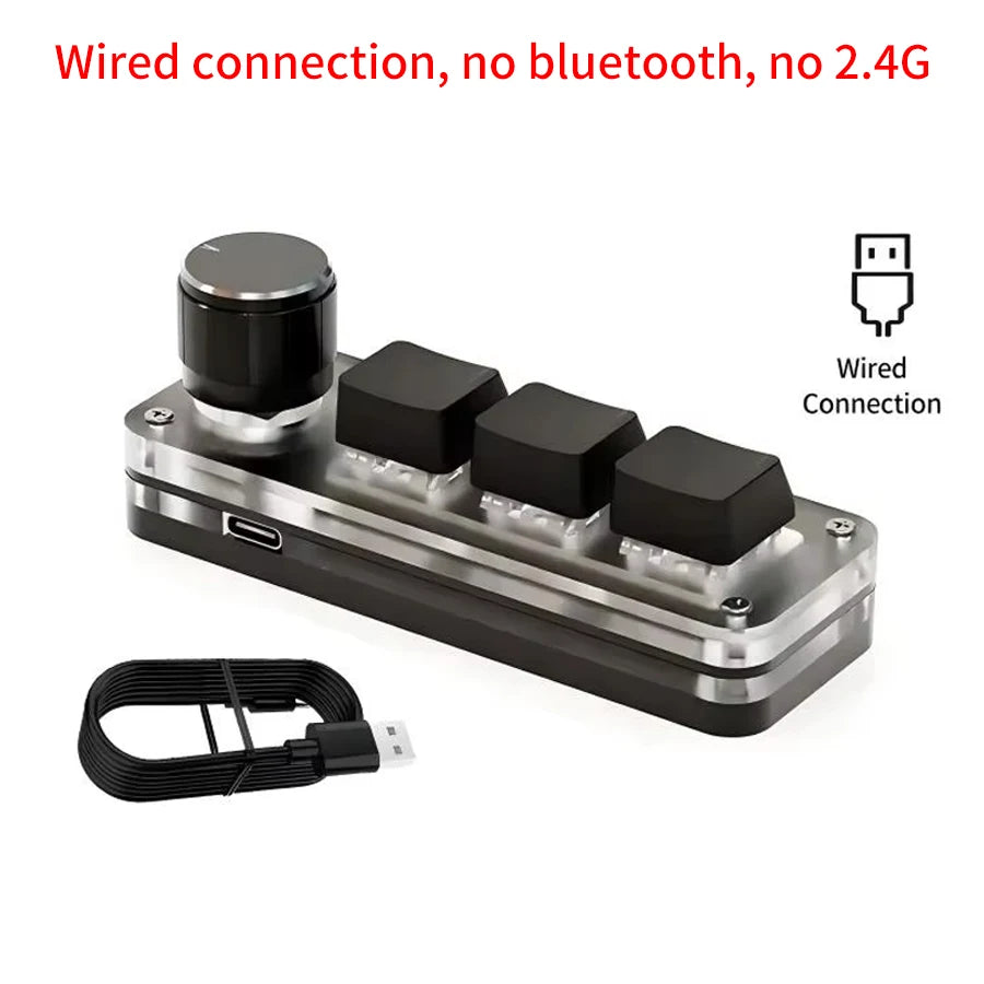 Makro-Tastatur mechanisch mit 3 Tasten und Drehknopf – Ansicht 10