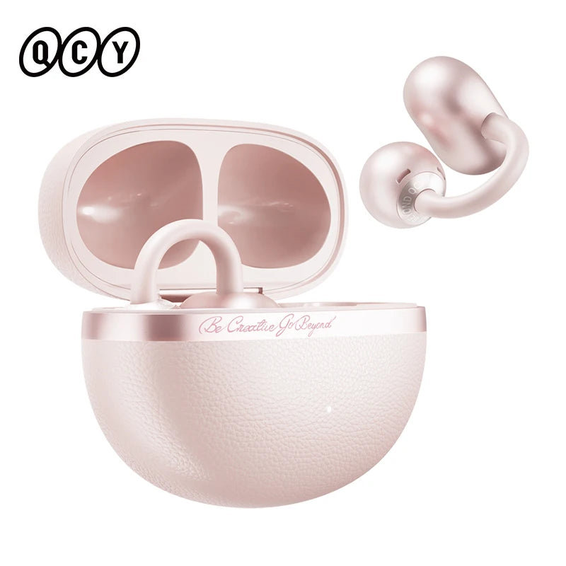 QCY Crossky C50 Open Ear Wireless Earbuds Bluetooth 6.0 Comfort Clip On Sports Earphone 4 Mic AI Clear Call Bass Boost Headphone