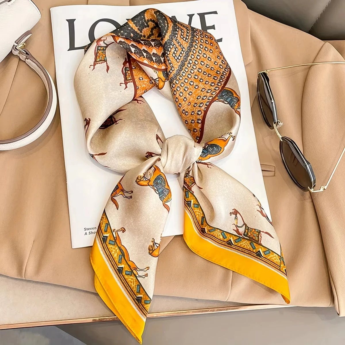 Luxury Satin Square Scarf (70x70 cm) – Versatile Fashion Accessory