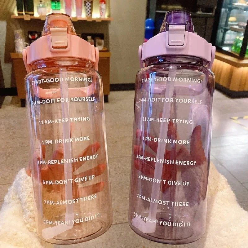 Trinkflasche mit Strohhalm 1 l und 2 l – Ansicht 6