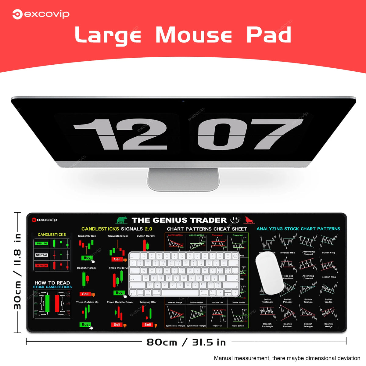 VitaHome™ ApexTrader Candlestick Chart Extra-Large Desk Mat & Mousepad