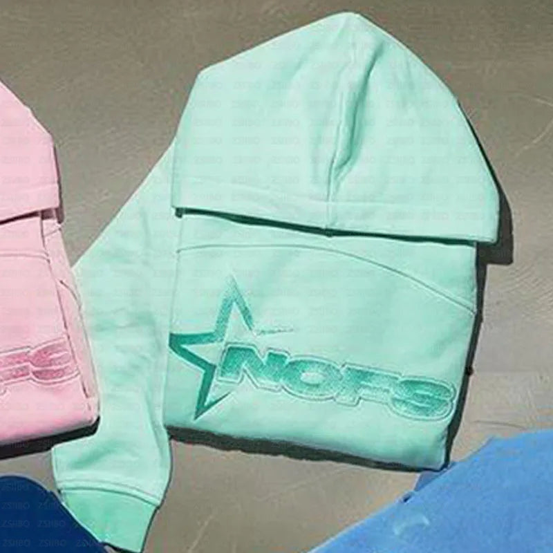 Vital™ StreetCore Oversized Letter-Embroidered Y2K Hoodie