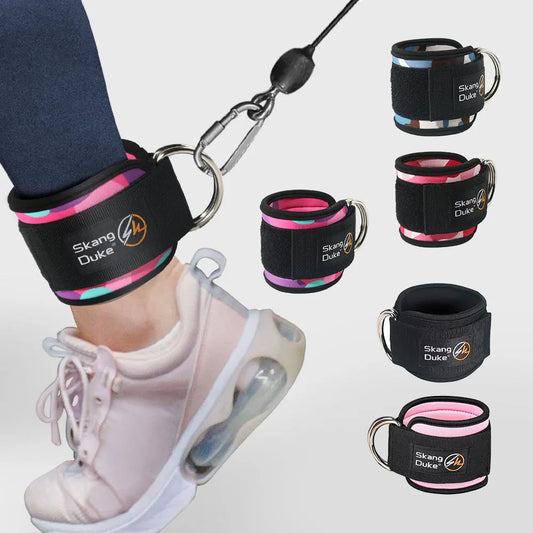 Adjustable D-Ring Ankle Straps for Cable Machines & Glute Training