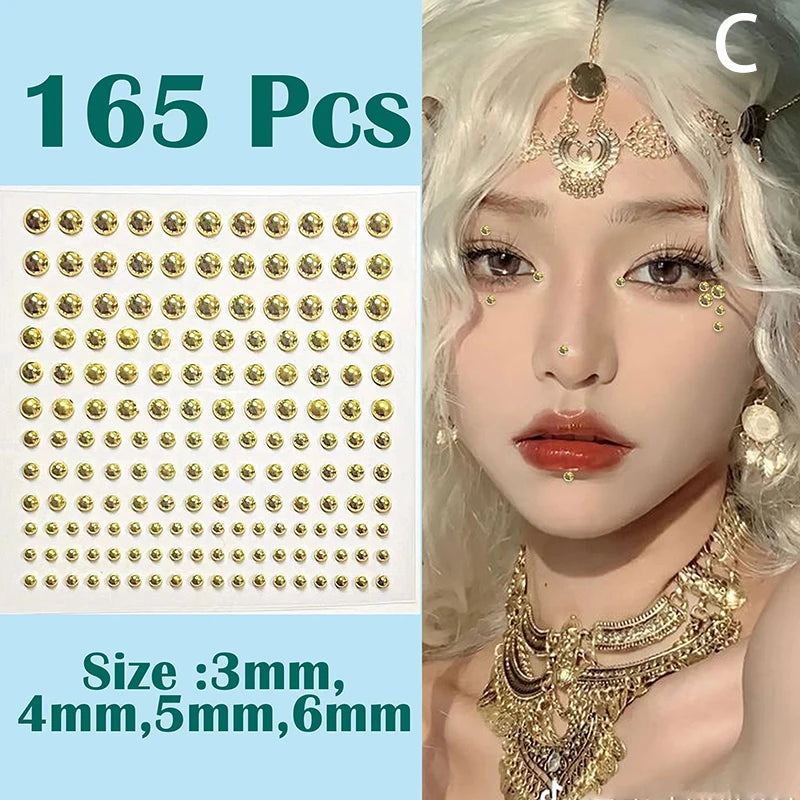 Vita 180-Piece Sparkly Crystal Stick-On Fake Nose & Lip Gems Set