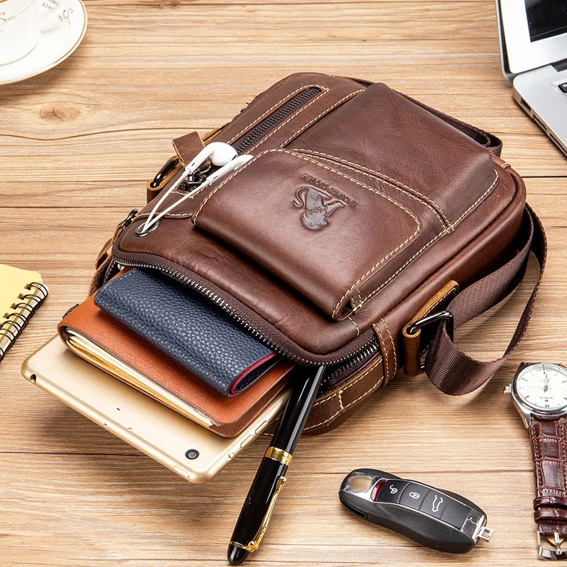 Schultertasche aus Leder für Herren – Ansicht 3