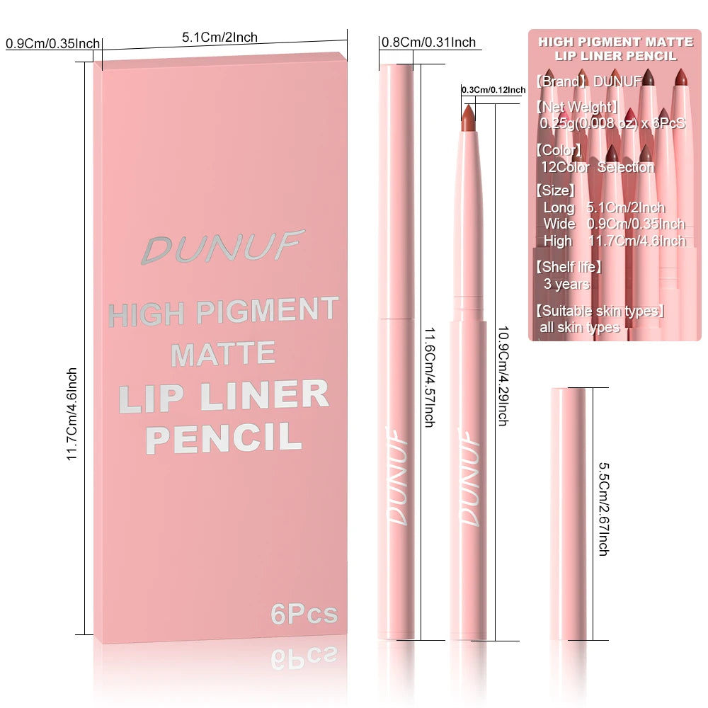 Vital™ Lipliner wasserdicht matt 6er-Set – Ansicht 6