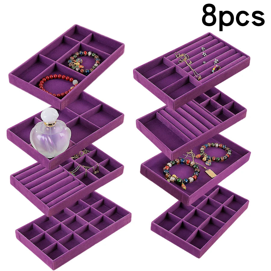 Schmuckbox aus Samt mit Schmucktablett 8-teilig – Ansicht 7