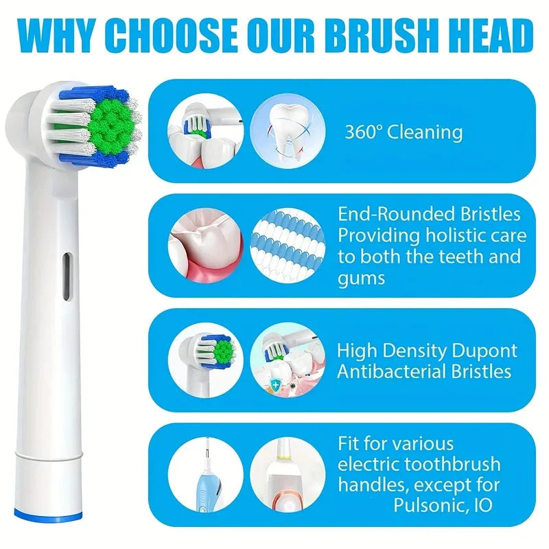 Replacement Toothbrush Heads Compatible with Oral-B (Multi-Pack)