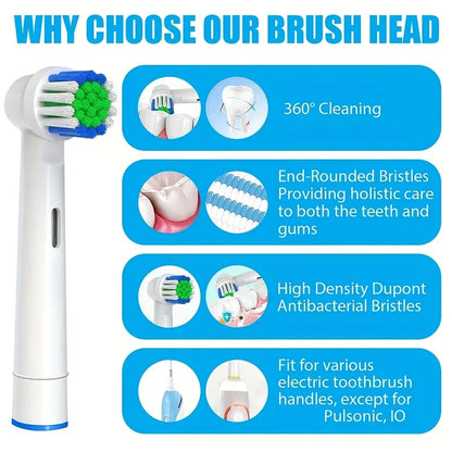 Replacement Toothbrush Heads Compatible with Oral-B (Multi-Pack)