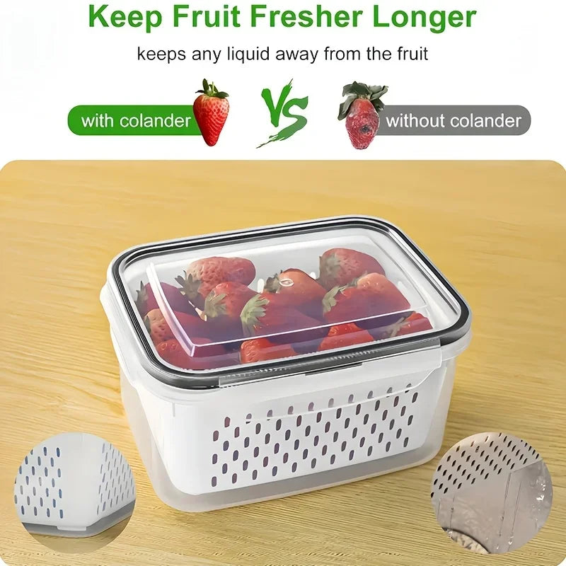 Obstdosen für den Kühlschrank mit Sieb 9-teilig – Ansicht 5
