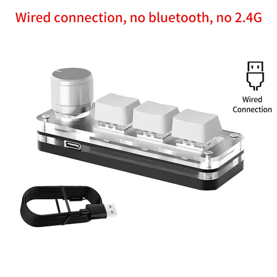 Makro-Tastatur mechanisch mit 3 Tasten und Drehknopf – Ansicht 7