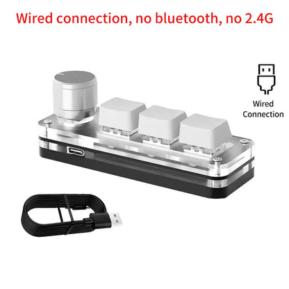 Makro-Tastatur mechanisch mit 3 Tasten und Drehknopf – Ansicht 7