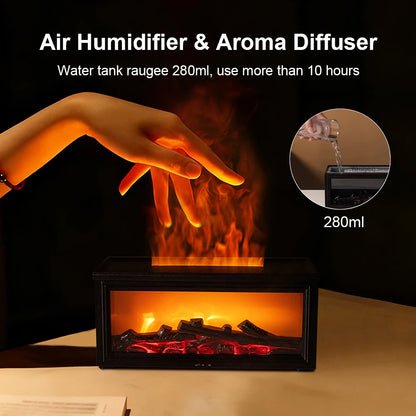 Aroma-Diffuser mit Flammeneffekt und Ultraschall USB – Ansicht 2
