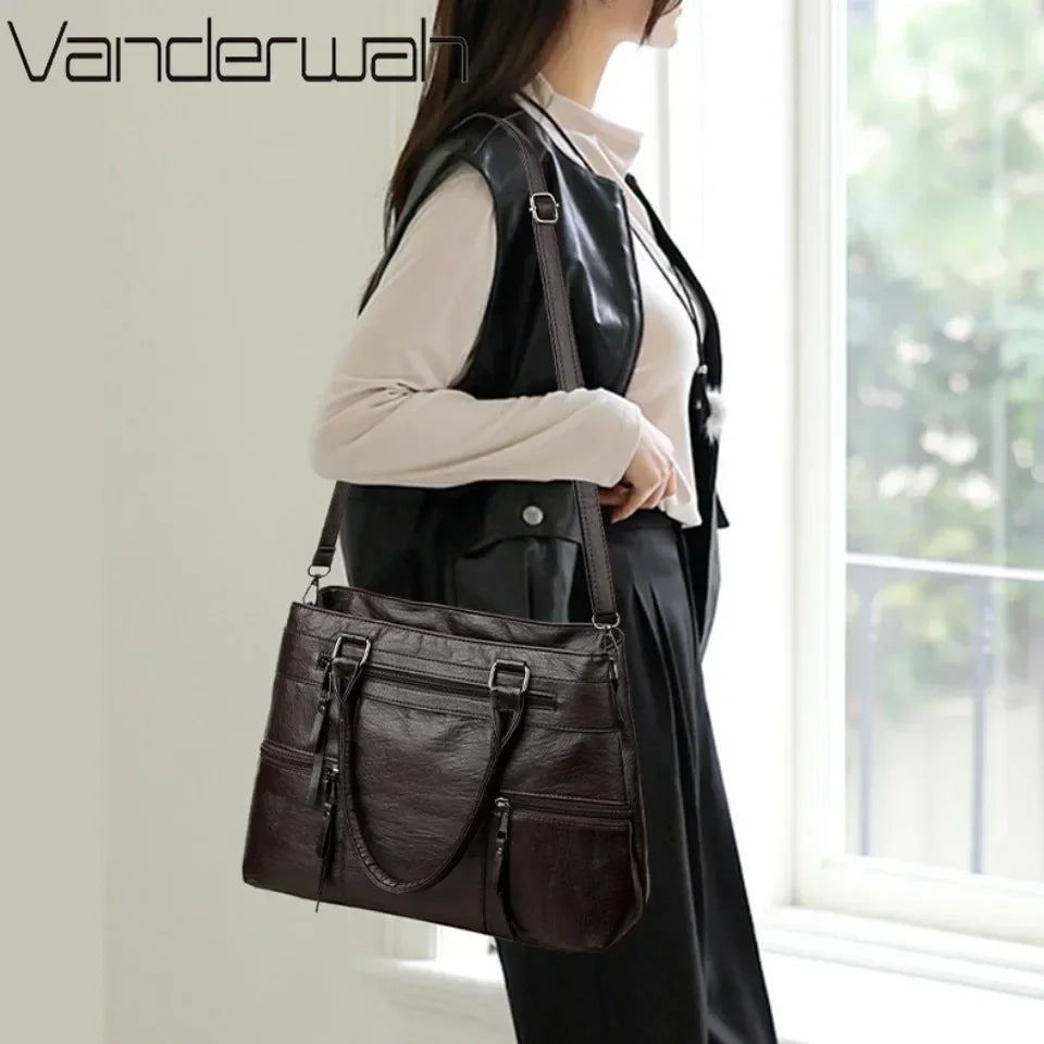 Handtasche aus Leder zum Umhängen – Ansicht 3