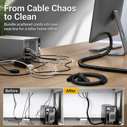 VitaHome™ CordWrap Flexible Spiral Cable Management Tube (2M)
