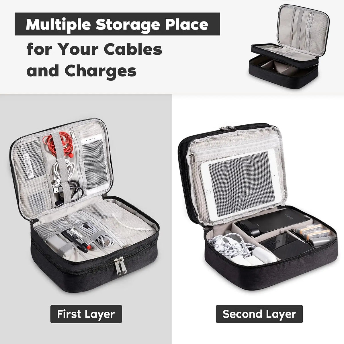 Vital™ TechVault Three-Layer Digital Organizer Travel Case
