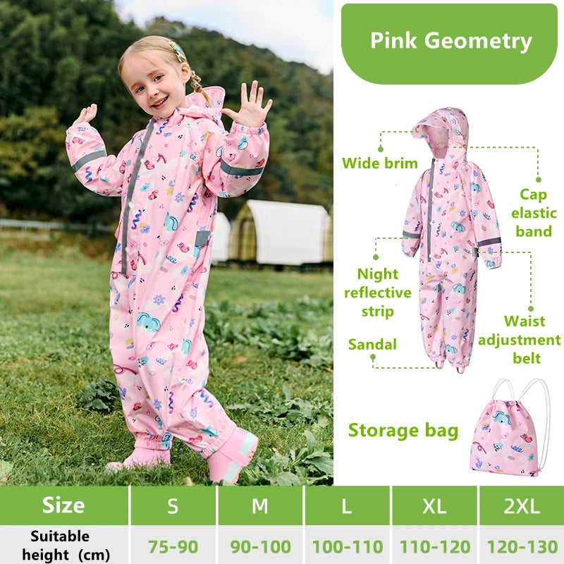 VitaHome™ DinoSplash Waterproof Kids Rain Jumpsuit