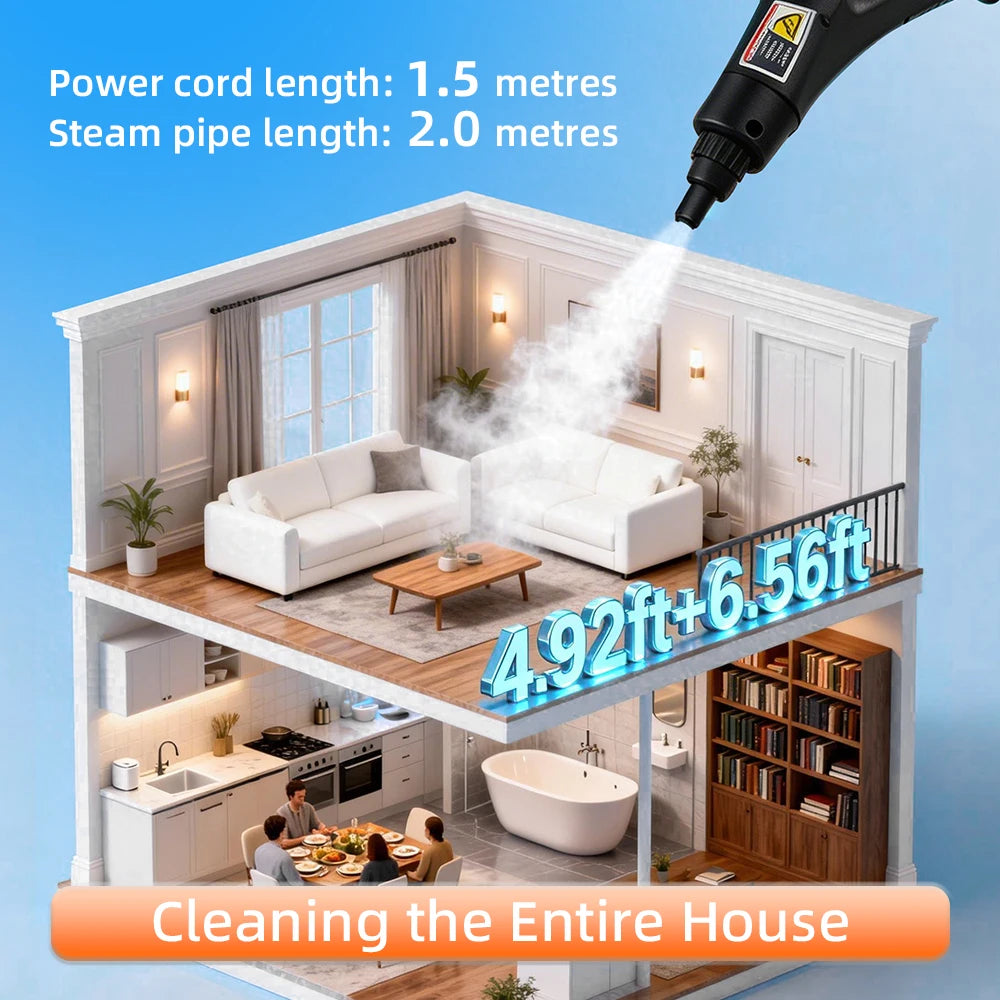 Vital Todaree™ HydroSteam 2500W High-Pressure Steam Cleaner