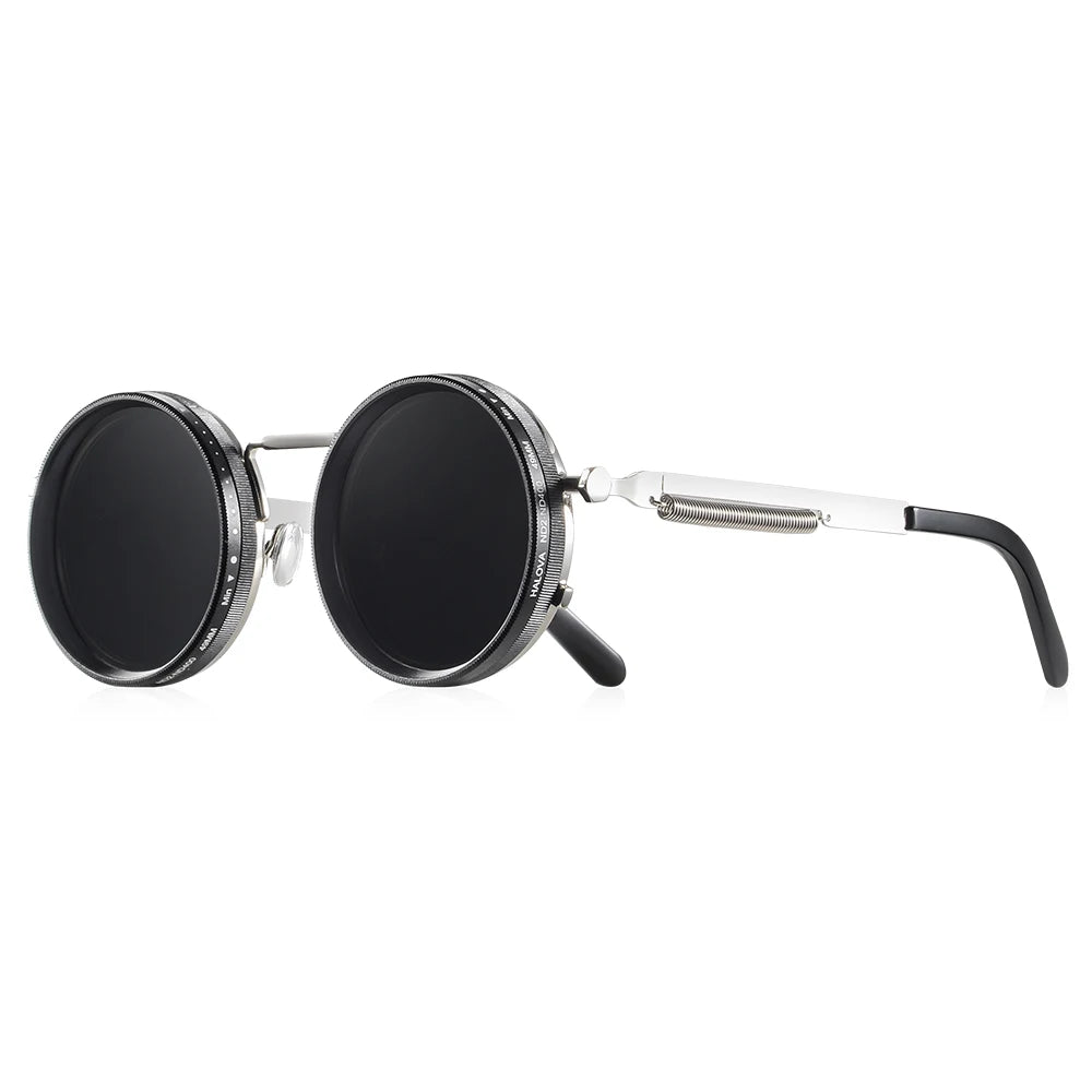 Vita Retro Punk Adjustable Polarized Round Sunglasses