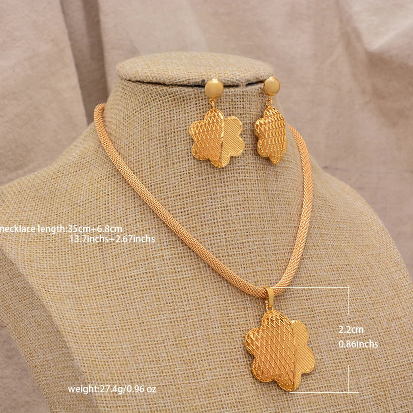 Schmuckset in Goldoptik mit Blütenmotiv – Ansicht 11