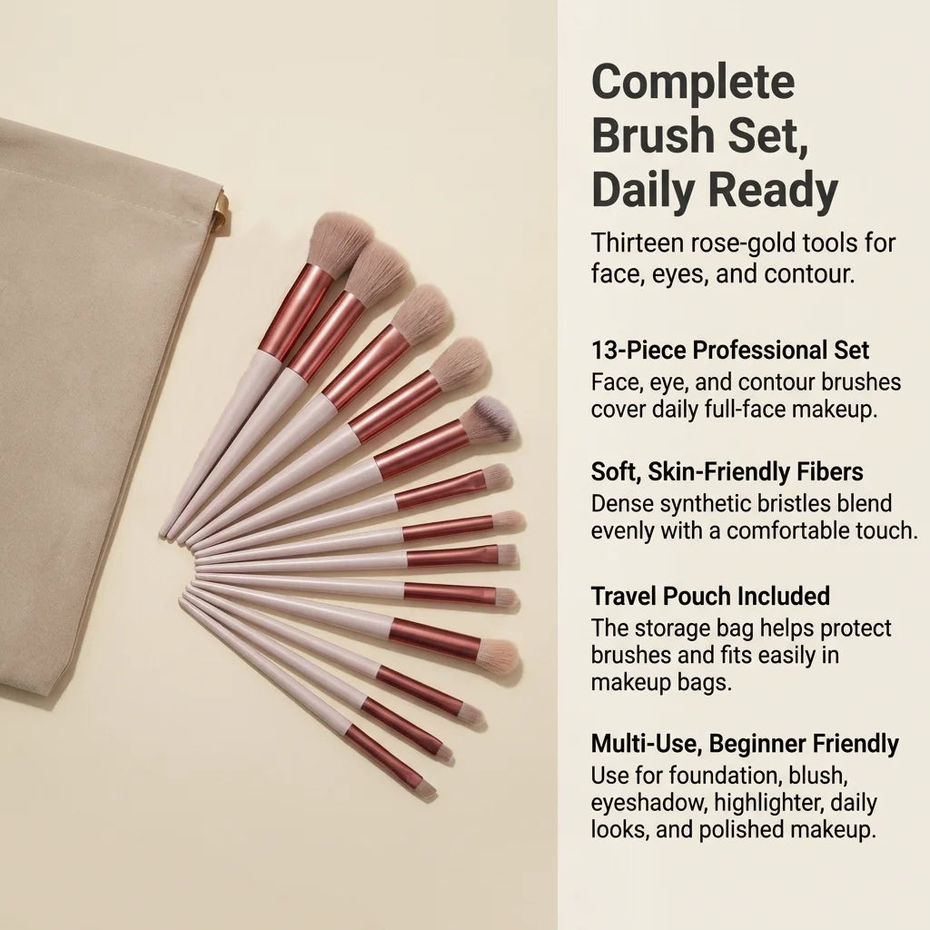 VitaCare™ VelvetBlend 13-Piece Professional Makeup Brush Set