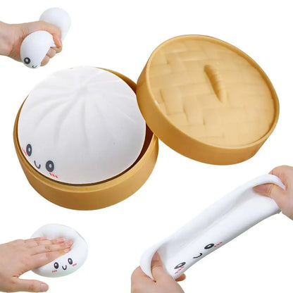 Vita Colorful Dumpling Squishy Fidget Toy with Steamer Box