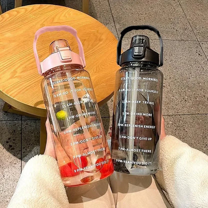 Trinkflasche mit Strohhalm 1 l und 2 l – Ansicht 3