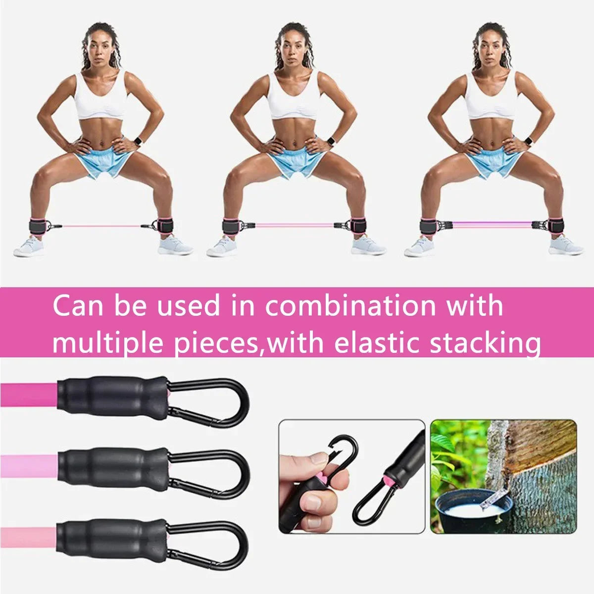 Fitnessband-Set mit Fußgelenkmanschetten – Ansicht 4