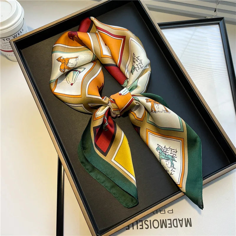 Luxury Satin Square Scarf (70x70 cm) – Versatile Fashion Accessory