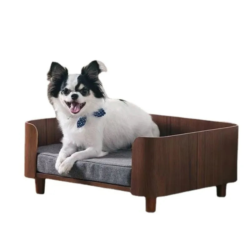 Hundebett aus Holz mit Dach – Ansicht 5